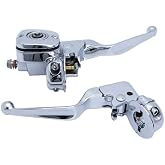 ZORBYZ Chrome Handlebar Control Brake Clutch Lever Pump Master Cylinder | For Harley Fat Boy,For Harley Softail Deluxe ,For Harley Heritage Softail,For Harley Softail Springer Breakout