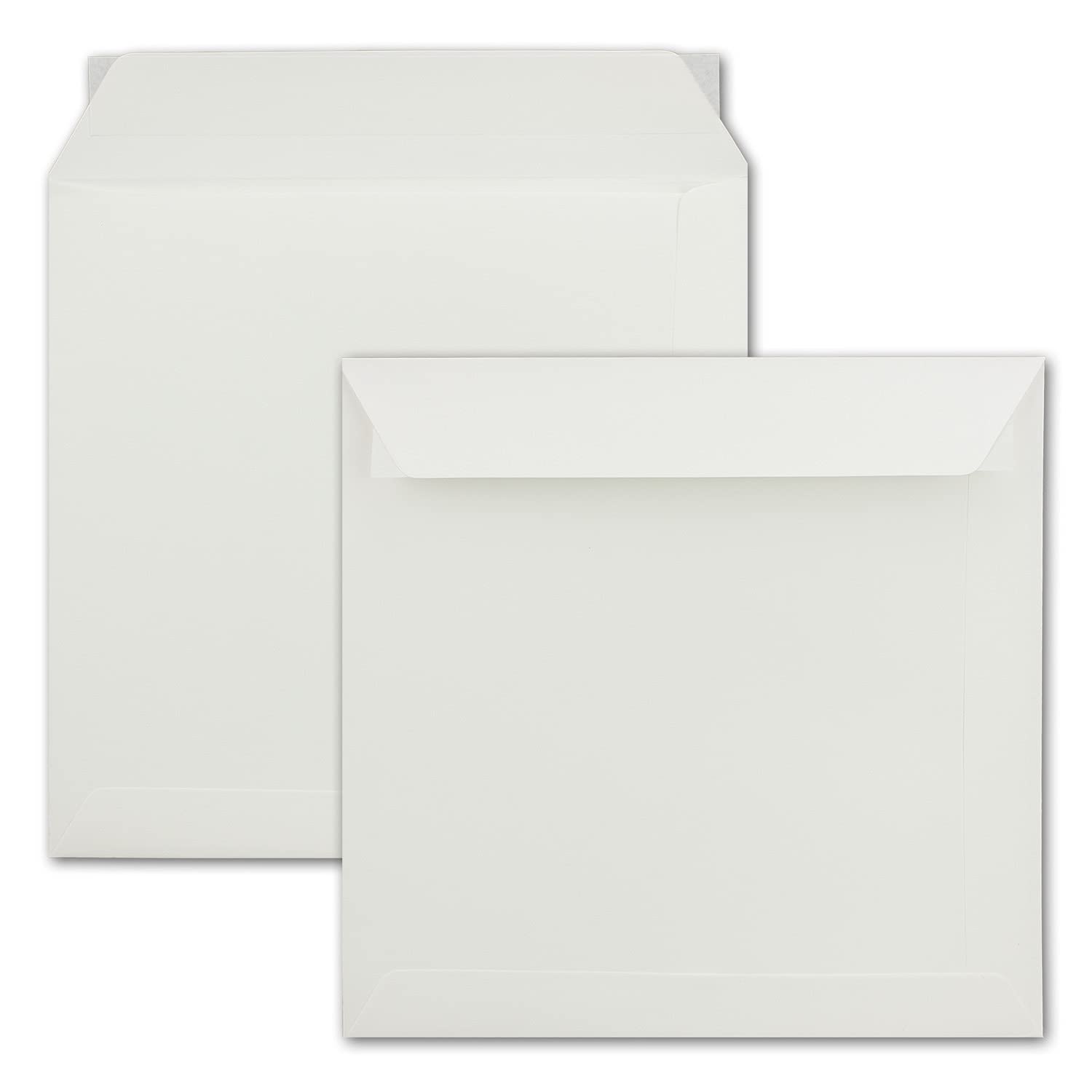 Envelopes White Square, Complete Package 50 Pieces 220 x 220 mm Creme