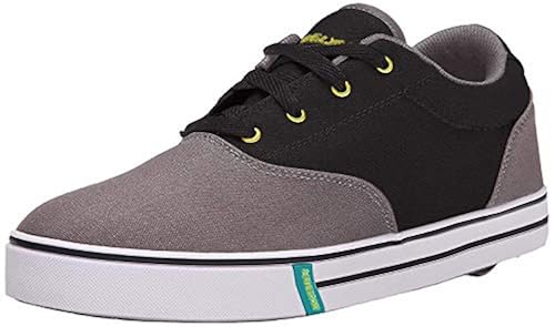 HEELYS Men's Launch Fashion Sneaker, Charcoal/Black/Lime, M US