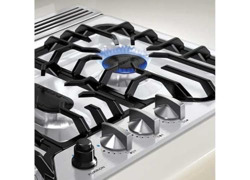 Furrion 7500BTU RV Chef Collection Gas Cooktop with 3x Gas Burners; Pulse Ignition and Cast Iron Grate (Stainless Steel) - FGH4ZSA-SS