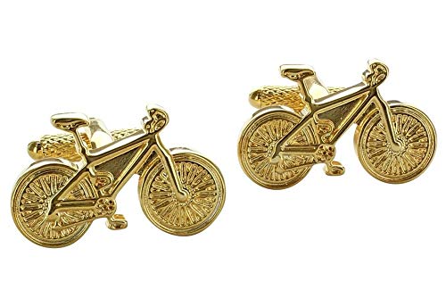 Bike Bicycle Shirt Cufflinks Gold Colour - Presented in GS Cufflink Box (Gold Colour)