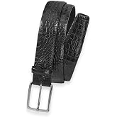 Paul Fredrick Men's Italian Crocodile Embossed Leather Belt