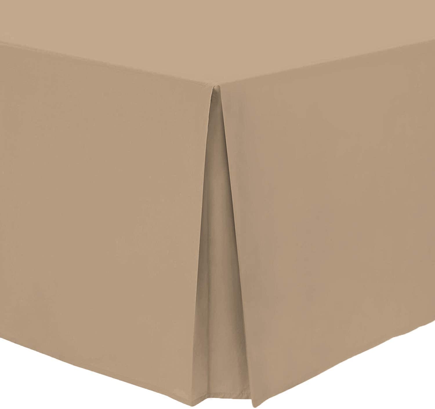 Comfy Nights Plain Pollycotton Percale Pleated Platform Base Valance (Super king, Latte)
