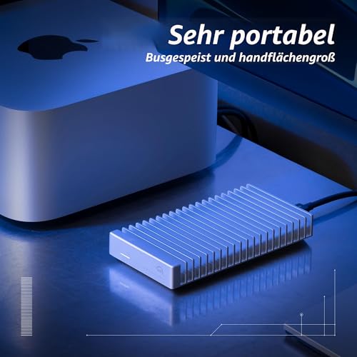 OWC Express 1M2 40Gb/s Portable NVMe SSD Drive USB4 (Thunderbolt Compatible/USB-C), Ultra Fast External SSD Drive with Aluminum Heatsink Enclosure (Case Only)