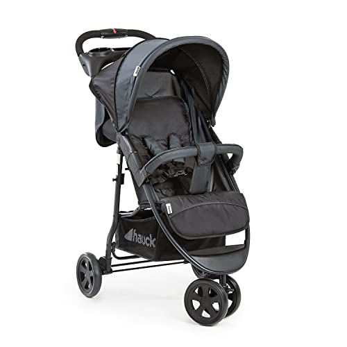 hauck Citi Neo II Carro 3 Ruedas Ultraligero - Silla de Paseo Ligera hasta 22 Kilos - Carrito Bebe desde Nacimiento Reclinable - Se Pliega con Una Mano - Cesta XL hasta 3 kg - Negro