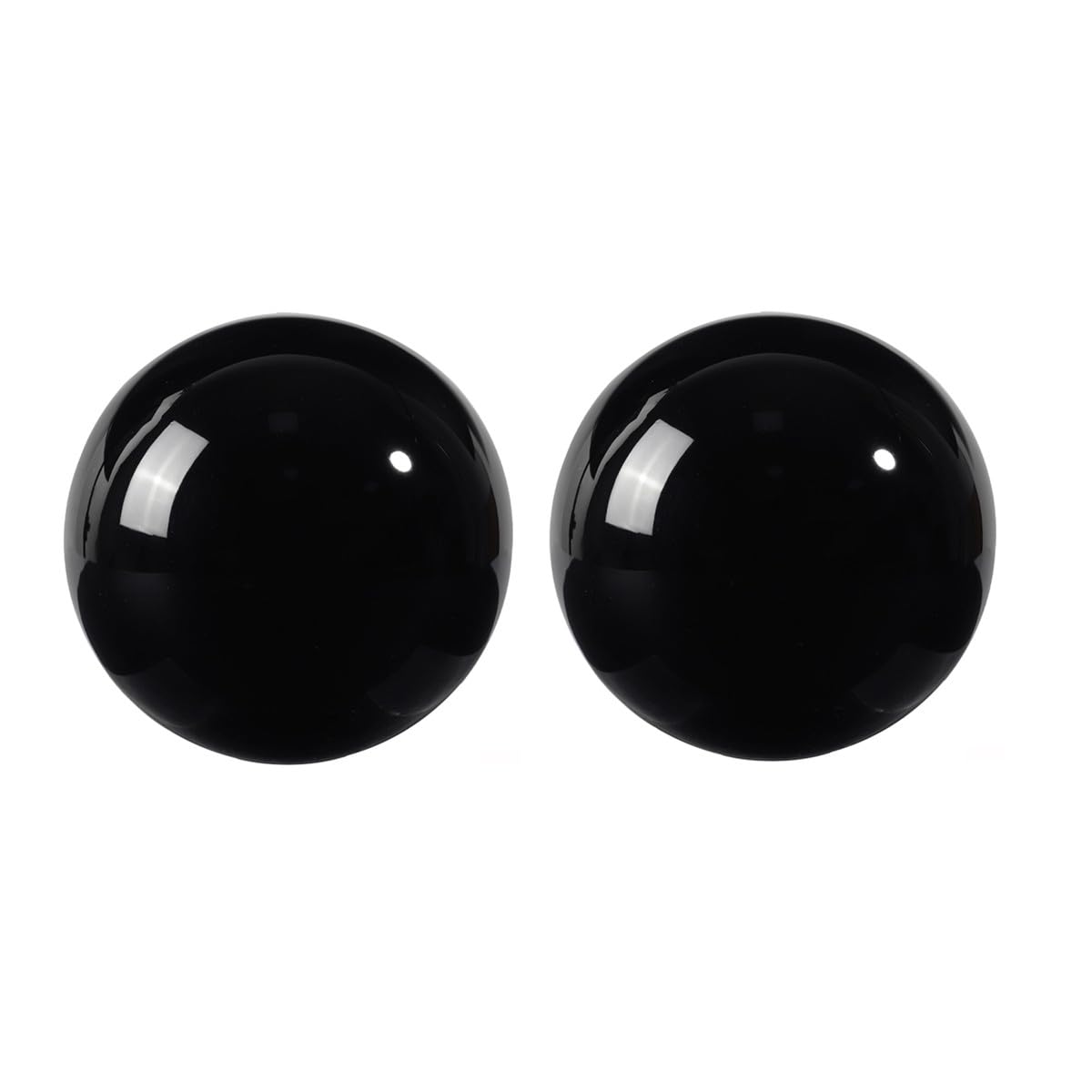 mookaitedecor Natural Black Obsidian Crystal Stone Baoding Balls 35mm, Chinese Health Balls Hand Exercise Stress Relief Massage Ball Set of 2 Meditation Balls Reiki Healing Feng Shui Crystal Balls