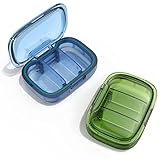 2 Pack 3 Compartment Small Pill Box, Moisture Proof