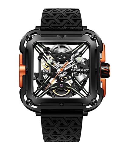 CIGA Design X SUV Automatic Mechanical Watch for Men(Black & Orange)