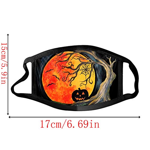 Halloween Print Unisex Face Bandana Dustproof Washable Reusable Stylish Face Bandana for Adult Men and Women 1pc