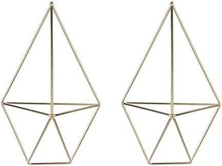 Pack of 2 Geometric Hanging Air Plants Rack Holder Triangle Flower Container Basket for Home Decor