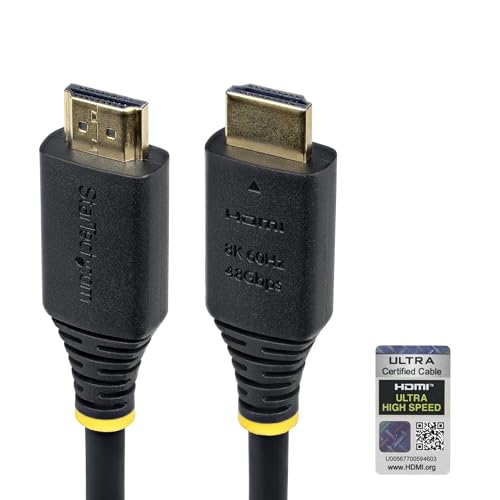 StarTech.com Cavo HDMI 2.1 8K da 50cm, Cavetto HDMI Certificato ad Altissima Velocità 48 Gbps, 8K 60Hz / 4K 120Hz HDR10+ / eARC