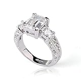 Fashion Plaza Women's Crystal Engagement Wedding Spark Ring R023