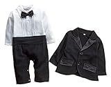 StylesILove Baby Boys Tuxedo Wedding Romper and Jacket 2-pc Formal Wear Suit