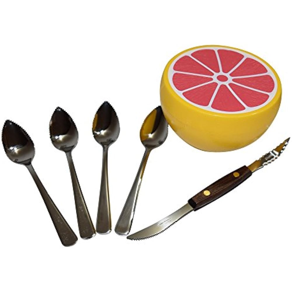 Grapefruit Utensils Spoons (4), Knife, And Keeper Set Kitchen & Dining