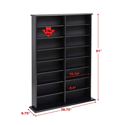 double width wall storage prepac