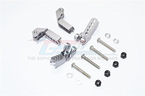 Traxxas TRX-4 Trail Defender Crawler Upgrade Parts Aluminum Adjustable Front And Rear Damper Mount - 4Pc Set Gray Silver