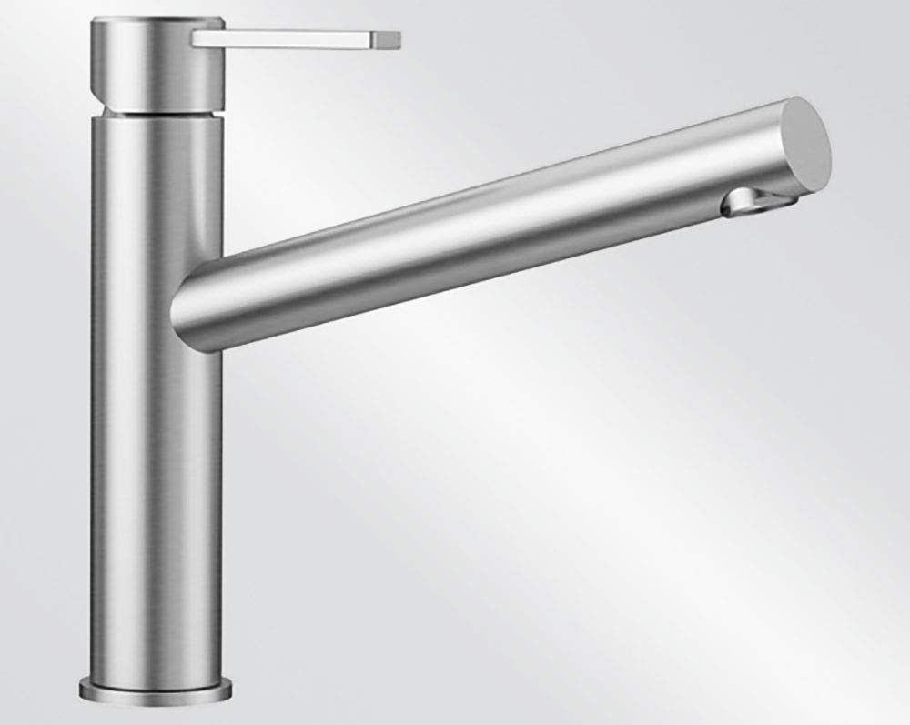 BLANCO AMBIS | Kitchen Mixer tap in Solid Stainless Steel | High-Pressure | Non-Return Valve | Ceramic Cartridge | Assured Water Quality & Water-Saving | [5.2x27.5x22.7 cm]