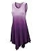 LL WT1053 Womens Round Neck Ombre Sleeveless Tunic Tank Top M Purple