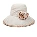 Bucket Boonie Cord Fishing Beach Cap Summer Sun Hat Wide Brim for Women UPF50+ Beige