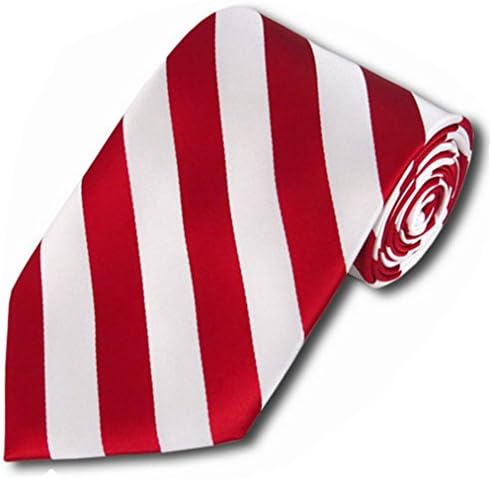 Vincent Apparel Collegiate Stripe Ties (Multiple Colors) (Red and White)