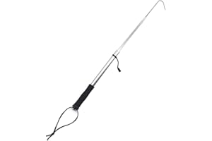 PDXGGB Telescopic Fishing Gaff with Super Sharp Spear Hook Lightweight Aluminium Alloy Hand with Soft EVA Nonslip Handle and Lanyard for Saltwater, Ice, Boat, Kayak Fishing, etc