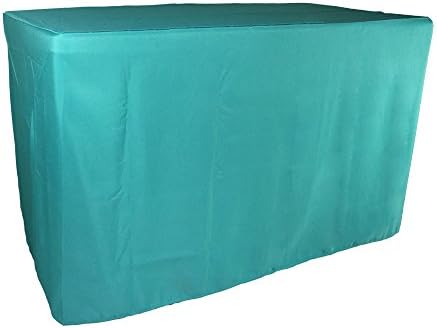 Doolova 6FT Fitted Turquoise Wholesale Polyester Table Cover Wedding Banquet Event Tablecloth