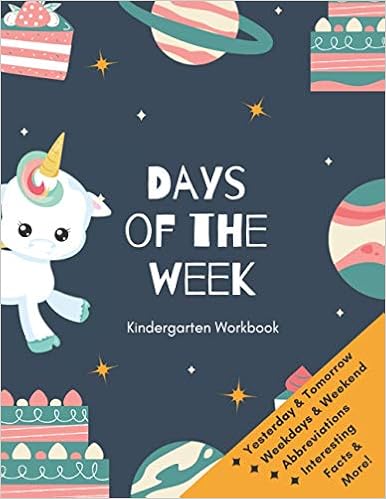 days of the week kindergarten workbook unicorn worksheets for kids age 3 and older fleming kay 9798653901881 amazon com books