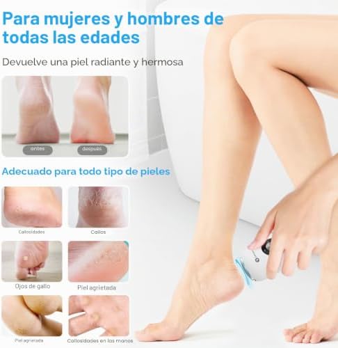 Pedicure Profissional para Pés com 2 Cabeças de Polimento de Metais, Ajuste de 3 Velocidades, Lima Elétrica dos Pés Dureza, Lima Elétrica para Pés Resistente à Água IPX6