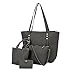 Clearance!! 4 Pcs Womens Fashion Bags Women Leather Shoulder Bag+Crossbody Bag+Handbag+Wallet (Dark Gray)