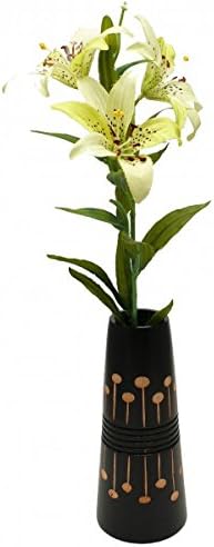 Flower Vase, from Mango Wood Vase, Deco Vase 20 cm, Diameter 8 cm/Opening 5 cm