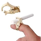 Cigarette Ring Holder Hands Free Smoking Clip On Rack Men & Women | Durable Gold Plated Alloy | 1 Hand Operation | Ideal Gadget for Console, PS4 PS3 Controller, Guitar Players and Driving (Gold)