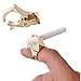 Cigarette Ring Holder Hands Free Smoking Clip On Rack Men & Women | Durable Gold Plated Alloy | 1 Hand Operation | Ideal Gadget for Console, PS4 PS3 Controller, Guitar Players and Driving (Gold)