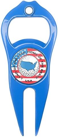 Hat Trick® 6 in 1 Golf Divot Tool, USA Logo, Black