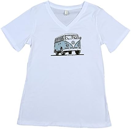 snikwah motor werks Women's Volkswagen Bus Super Soft T-Shirt (XX-Large, Dove Blue)