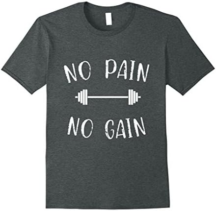 Mens NO PAIN NO GAIN Workout Gym Bodybuilder Bodybuilding Shirt 3XL Dark Heather