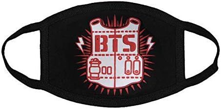 Kpop BTS Fashion Cotton Mask Black Anti Dust Face Mouth Mask (Red Paint)