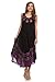 Sakkas A900 Batik Flower Caftan Tank Dress/Cover Up - Black/Purple - One Size