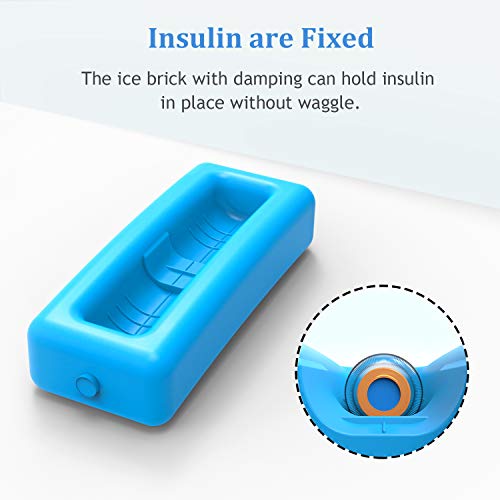 SHBC Medical Cooler Insulin Vial Carrying Travel Case Protector for Diabetic with One Ice Pack