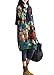 Minibee Women's Scoop-Neck Graphic Three-Quarter-Sleeve Short Straight Dress, Style 5 Green, One Size