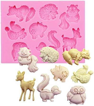 QiancArolBD Owl Squirrel Deer Silicone Cake Mold Fondant Chocolate DIY Baking Tool