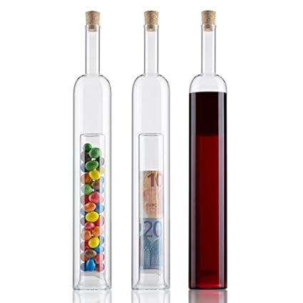 Flasche mit 2. Hohlraum - Geldgeschenke zur Hochzeit verpacken - Hohlraumflasche für Hochzeitsgeschenke für Brautpaare, Gebur