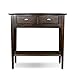 Teegan Solid Wood Hall Entryway Console Sofa Table with Shelf and Two Drawers, Chocolate Oak Brown, Perfect for Entryways, Hallways, and Living Rooms – Leick Home, 10075-CH
