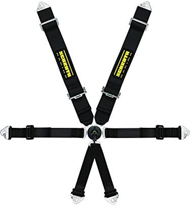 Schroth Clubman III 6 Point Racing Harness - Pull Down Lap Adjustment - Snap In - Black