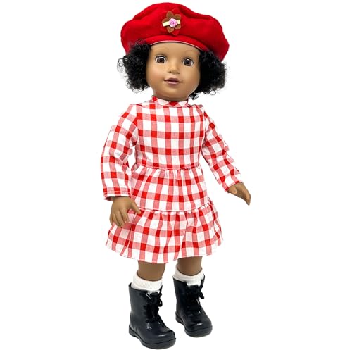 18 Inch Dolls with Soft Hair and Accessories Soft Body 18 inch Doll with Sleeping Eyes, Poseable Vinyl Arms & Legs, Dress Outfit Cute 18