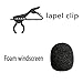 (6 packs) Foam Windscreen & Lapel Clips, BOYA Microphone Replacement Kit for Lapel Lavalier Microphone, Lav Microphone Accessories