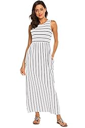 Hount Women's Summer Casual Stripe Elastic Waist