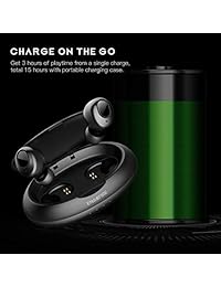Auriculares inalámbricos Bluetooth 5.0 actualizados, ENACFIRE E19 True inalámbricos Bluetooth con 15H tiempo de reproducción, graves profundos HiFi 3D sonido estéreo, micrófono integrado Bluetooth auriculares con funda de carga portátil