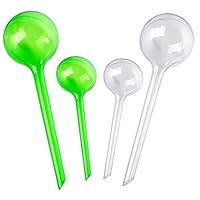 Toosunny Plant Automatic Watering PVC Bulbs Plant Watering Globes Automatic Watering Bulbs Plants Flowers Irrigation Tool self Watering Globes Stakes,4-Pack