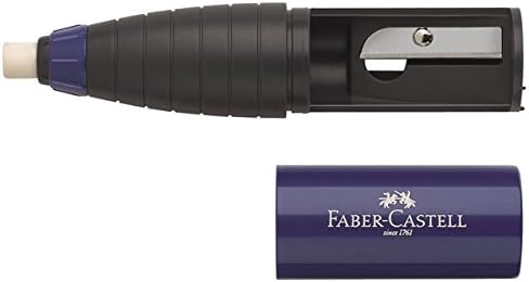 Faber-Castell 2 in 1 eraser sharpener combination x 1 single, Blue/Red