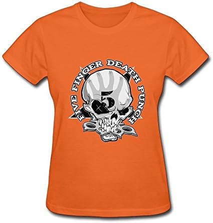HOOYOUNG Five Finger Death Punch Women's T-shirts L Orange